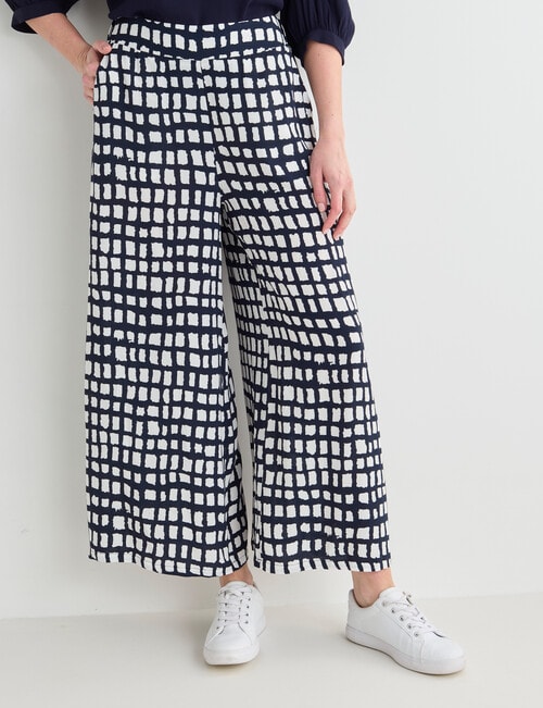 Whistle Printed Culotte, Navy & White product photo View 05 L