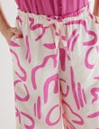 Whistle Swirl Print Tie Waist Printed Culotte, Pink & White product photo View 04 S