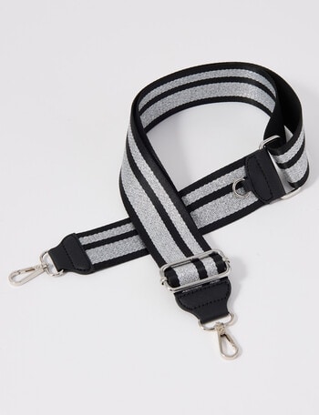 Whistle Accessories Mix It Up Stripe Bag Strap, Silver & Black product photo