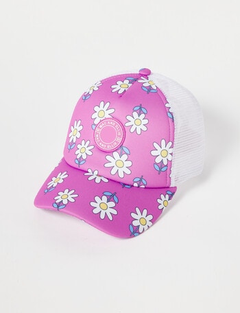 Mac & Ellie Floral Woodcut Mesh Panel Cap, Pink product photo