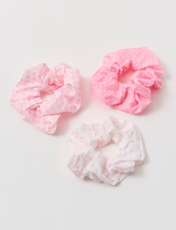 Mac & Ellie Hair Scrunchies Set, 3-Piece, Fondant Pink product photo