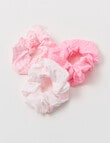 Mac & Ellie Hair Scrunchies Set, 3-Piece, Fondant Pink product photo View 02 S