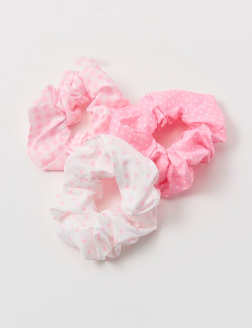 Mac & Ellie Hair Scrunchies Set, 3-Piece, Fondant Pink product photo View 02 L