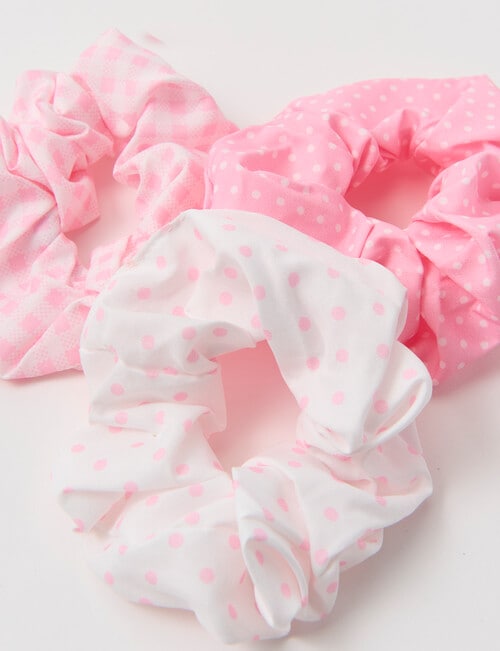 Mac & Ellie Hair Scrunchies Set, 3-Piece, Fondant Pink product photo View 03 L