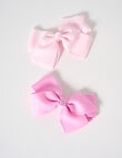 Mac & Ellie Large Bow Hair Clips, 2-Pack, Pink product photo