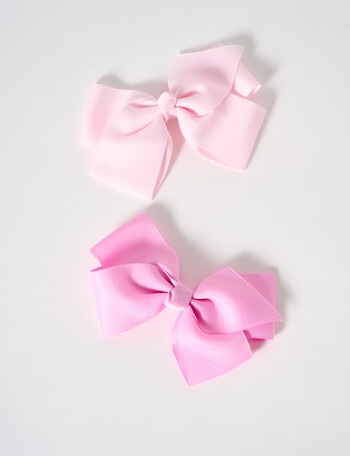 Mac & Ellie Large Bow Hair Clips, 2-Pack, Pink product photo