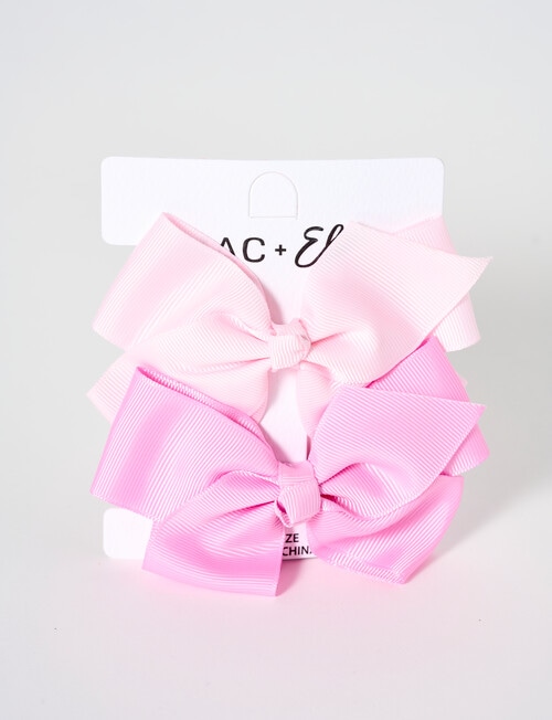 Mac & Ellie Large Bow Hair Clips, 2-Pack, Pink product photo View 02 L