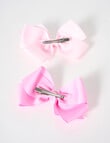 Mac & Ellie Large Bow Hair Clips, 2-Pack, Pink product photo View 03 S