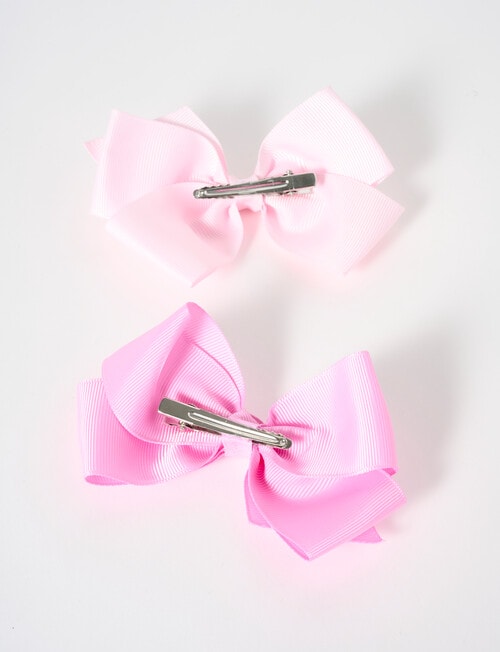 Mac & Ellie Large Bow Hair Clips, 2-Pack, Pink product photo View 03 L