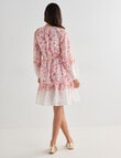 Whistle 3/4 Sleeve Vintage Floral Mini Dress, Pink product photo View 02 S