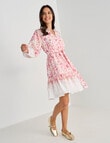 Whistle 3/4 Sleeve Vintage Floral Mini Dress, Pink product photo View 03 S