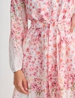 Whistle 3/4 Sleeve Vintage Floral Mini Dress, Pink product photo View 05 S