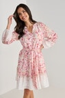 Whistle 3/4 Sleeve Vintage Floral Mini Dress, Pink product photo View 06 S