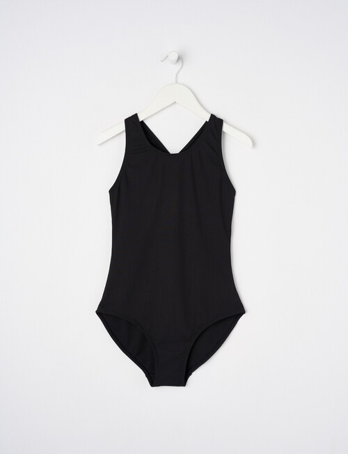 Wavetribe Harper One Piece Rib Swimsuit, Black product photo