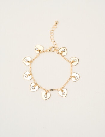 Mac & Ellie Hearts Charm Bracelet, Gold Tone product photo