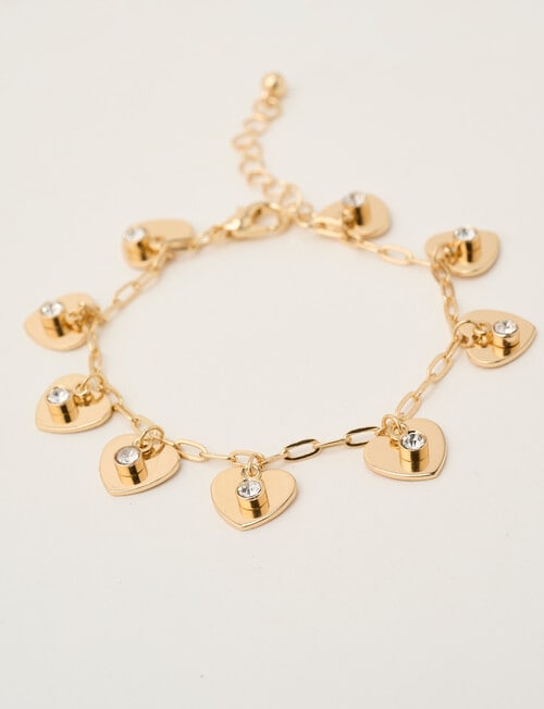 Mac & Ellie Hearts Charm Bracelet, Gold Tone product photo View 02 L