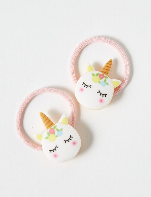 Mac & Ellie Unicorn Hair Ties, 2-Piece, Pink product photo