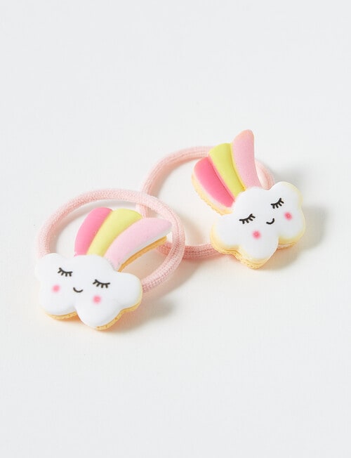 Mac & Ellie Clouds Hair Ties, 2-Piece, Pink product photo View 02 L