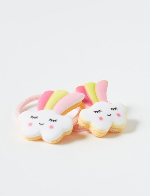 Mac & Ellie Clouds Hair Ties, 2-Piece, Pink product photo View 03 L