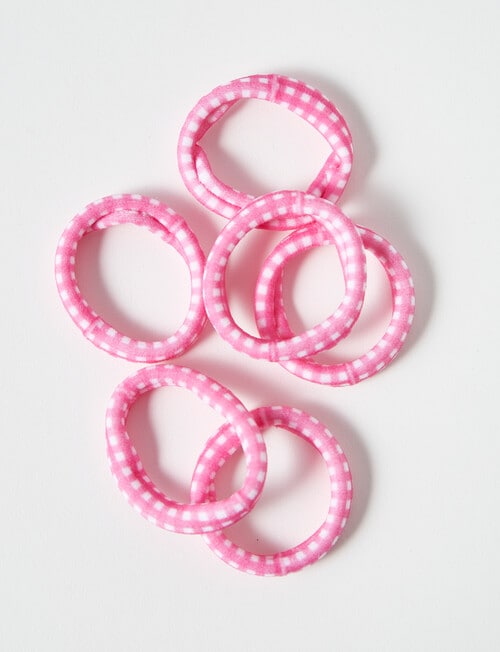 Mac & Ellie Gingham Candy Hair Ties, Pink product photo View 02 L