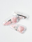 Mac & Ellie Funfetti Heart Clip, 3-Piece, Pink product photo View 03 S