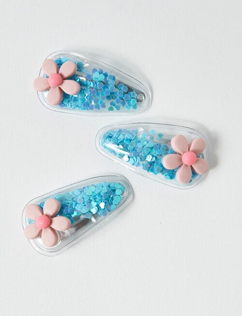 Mac & Ellie Funfetti Daisy Clip, 3-Piece, Pink & Blue product photo