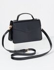 Whistle Accessories Patent Top Handle Crossbody Bag, Black product photo