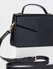 Whistle Accessories Patent Top Handle Crossbody Bag, Black product photo View 03 S