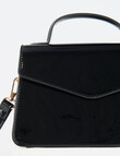 Whistle Accessories Patent Top Handle Crossbody Bag, Black product photo View 04 S