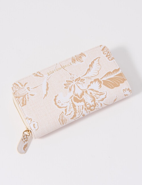 Boston + Bailey Lace Floral Printed Wallet, Taupe product photo