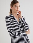 Whistle Stripe Long Sleeve Shirt, Navy & White product photo View 04 S