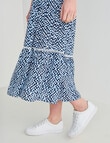 Whistle Short Sleeve V-Neck Shirred Midi Dress, Navy product photo View 06 S