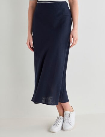 Whistle Bias Slip Skirt, Midnight product photo