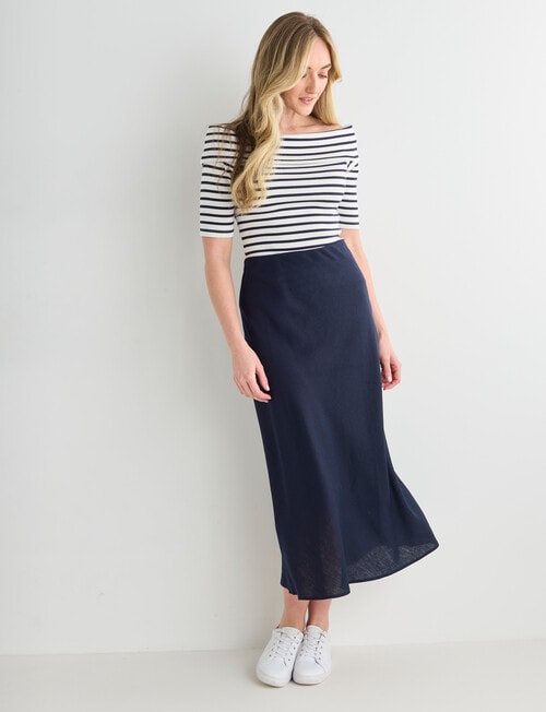 Whistle Bias Slip Skirt, Midnight product photo View 03 L