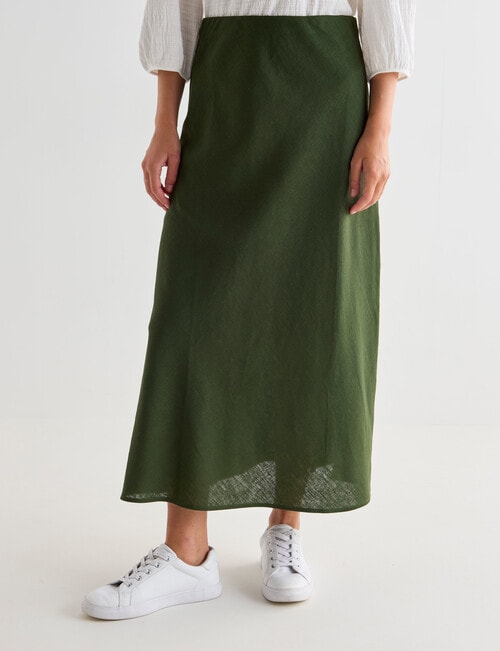 Whistle Bias Slip Skirt Deep, Olive product photo