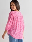 Whistle V-Neck Top, Pink Multi product photo View 02 S