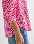 Whistle V-Neck Top, Pink Multi product photo View 06 S