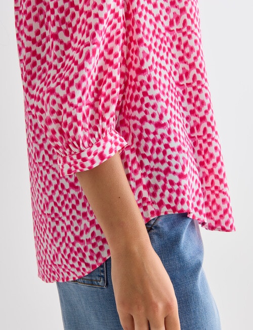 Whistle V-Neck Top, Pink Multi product photo View 06 L