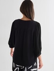 Whistle V-Neck Top, Black product photo View 02 S