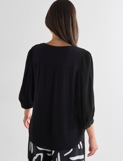 Whistle V-Neck Top, Black product photo View 02 L