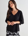 Whistle V-Neck Top, Black product photo View 05 S