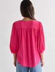 Whistle V-Neck Top, Hot Pink product photo View 02 S