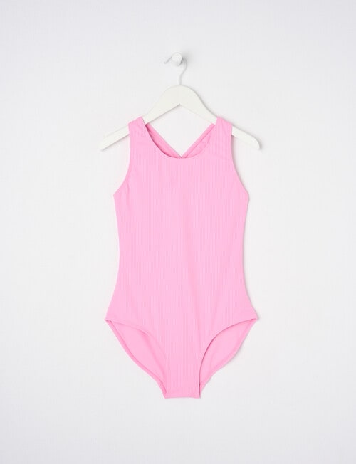 Wavetribe Harper One Piece Rib Swimsuit, Fondant Pink product photo