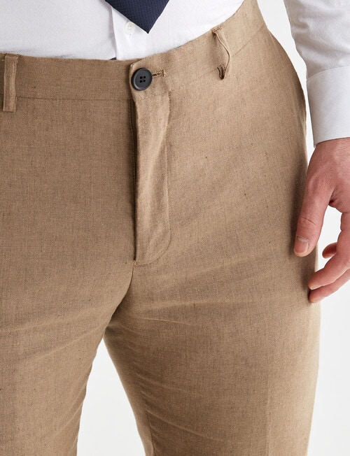 Laidlaw + Leeds Linen Blend Tailored Pant, Mid Tan product photo View 04 L