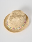 Switch Beaded Woven Fedora Hat, Natural product photo View 03 S