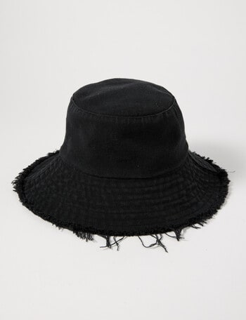 Switch Frayed Edge Bucket Hat, Washed Black product photo