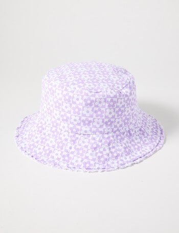 Switch Checkerboard Wide Brim Bucket Hat, Lilac product photo