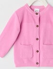 Teeny Weeny Knit Crew Neck Cardigan, Barbie Pink product photo View 03 S