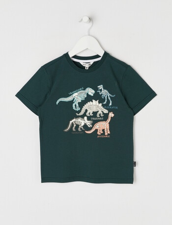 Mac & Ellie Dino Glow Short Sleeve Tee, Green product photo