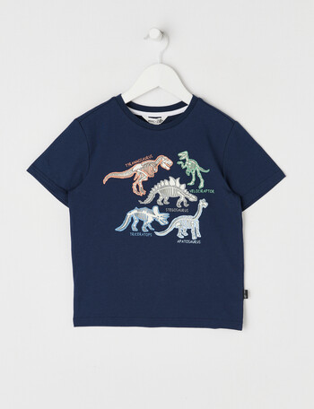 Mac & Ellie Dino Glow Short Sleeve Tee, Navy product photo